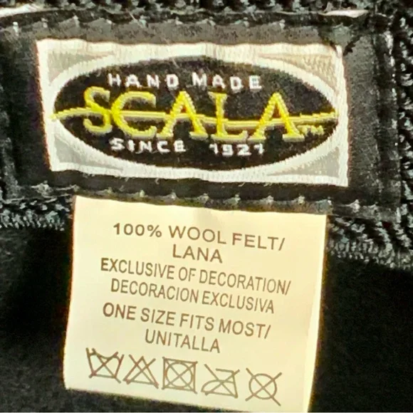 Scala Black Wool Felt Western Cowboy Hat with Concho Band - Picture 6 of 6